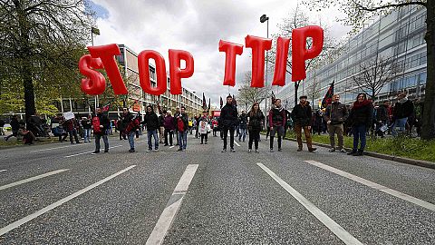 US-EU trade deal protests ahead of Obama visit
