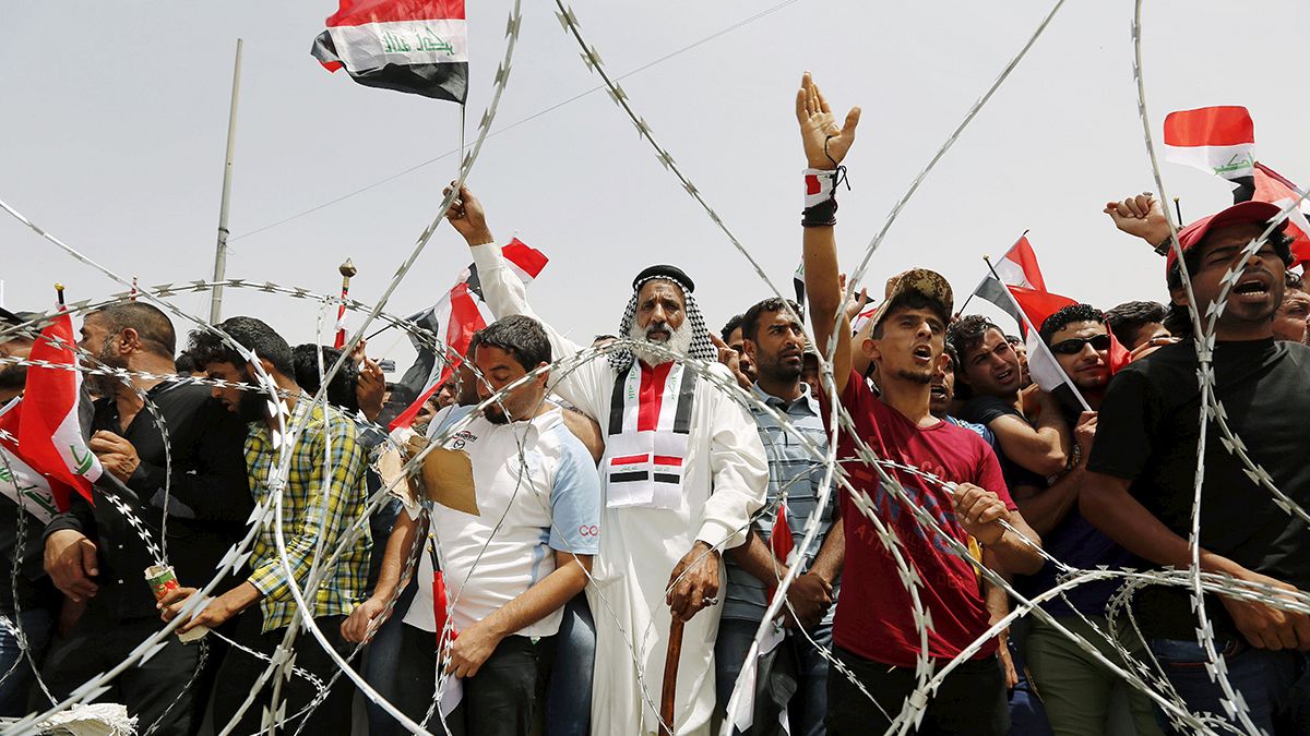 Supporters of cleric Al Sadr protest in Iraqi capital Baghdad