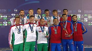 Russia strikes gold in men's team sabre in Rio