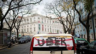 Los taxistas portugueses se manifiestan contra la plataforma Uber