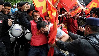 Turkish Police clash with May Day protesters trying to access Taksim square