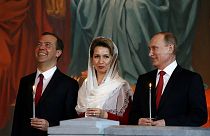 الرئيس الروسي فلاديمير بوتين يحضُر قدّاس عيد الفصح