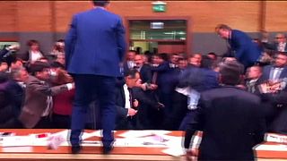 Scuffles in Turkish parliament