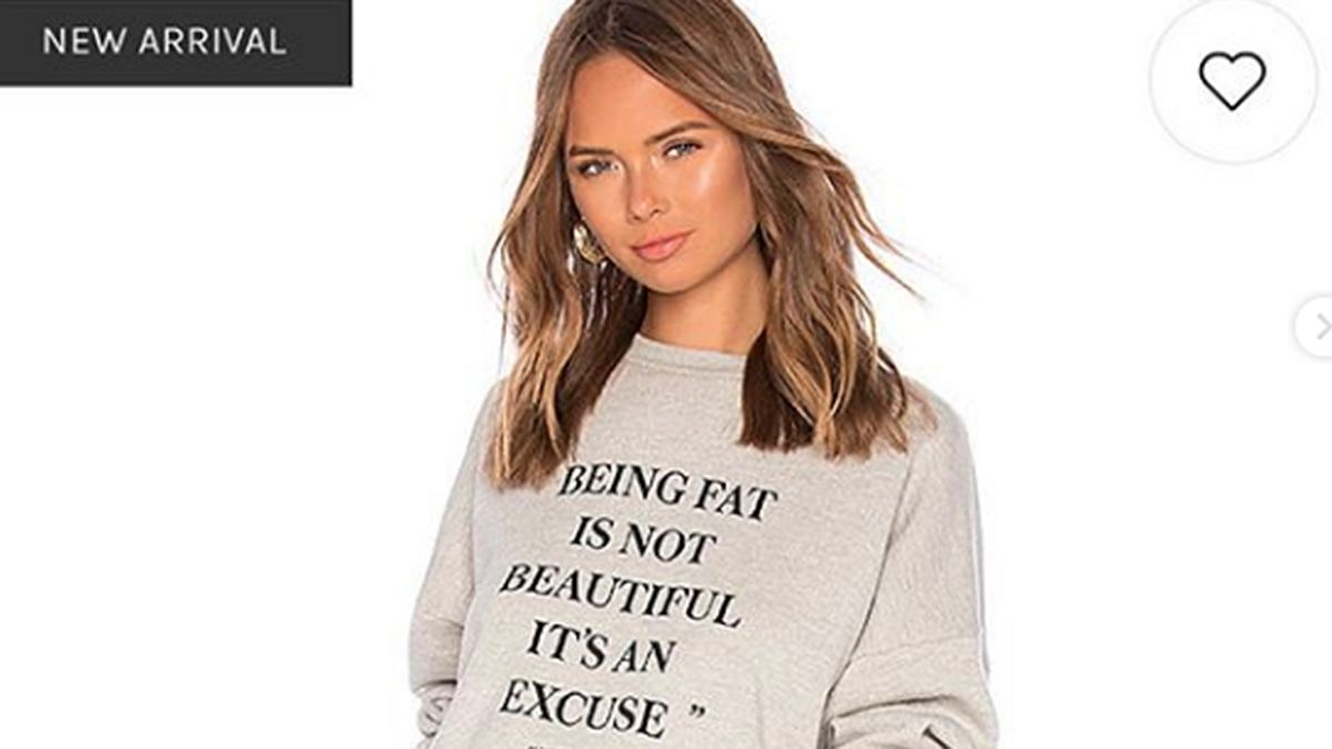 The controversial sweatshirt has been pulled from Revolve's website.