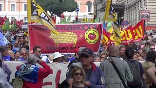 Protestas en Italia contra el tratado de libre comercio transatlántico