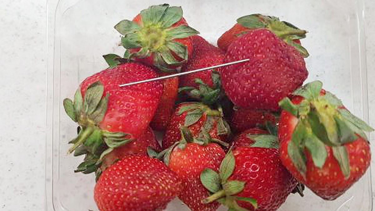 Image: Strawberry needles scare in Australia