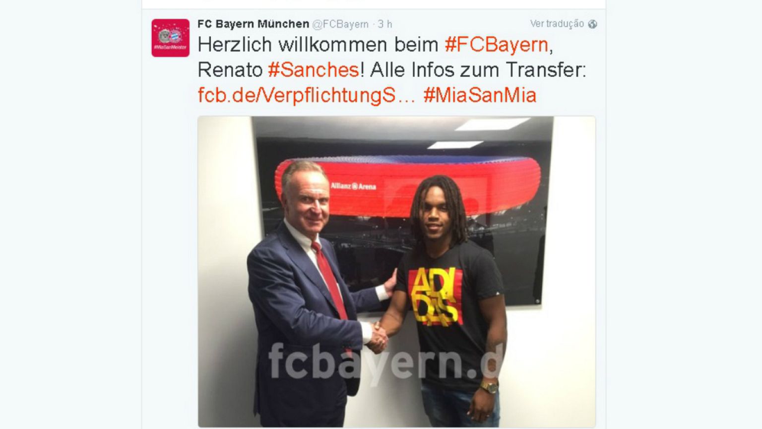 Renato Sanches no Bayern: "É um médio dinâmico, dotado e defende bem"