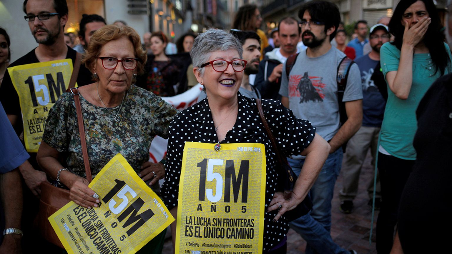 Miles de indignados celebran en Madrid el quinto aniversario del 15M