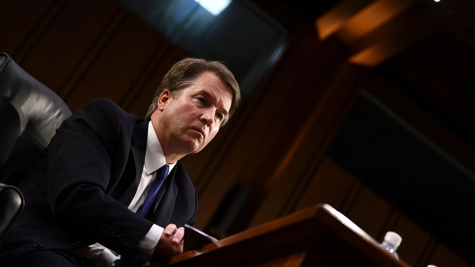 Image: Judge Brett Kavanaugh looks on during his Senate Judiciary Committee