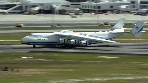 World's largest plane lands in Australia