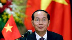 Vietnam's President Tran Dai Quang attends a news conference in Hanoi
