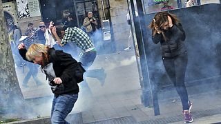 درگیری پلیس با معترضان به لایحه قانون کار در فرانسه