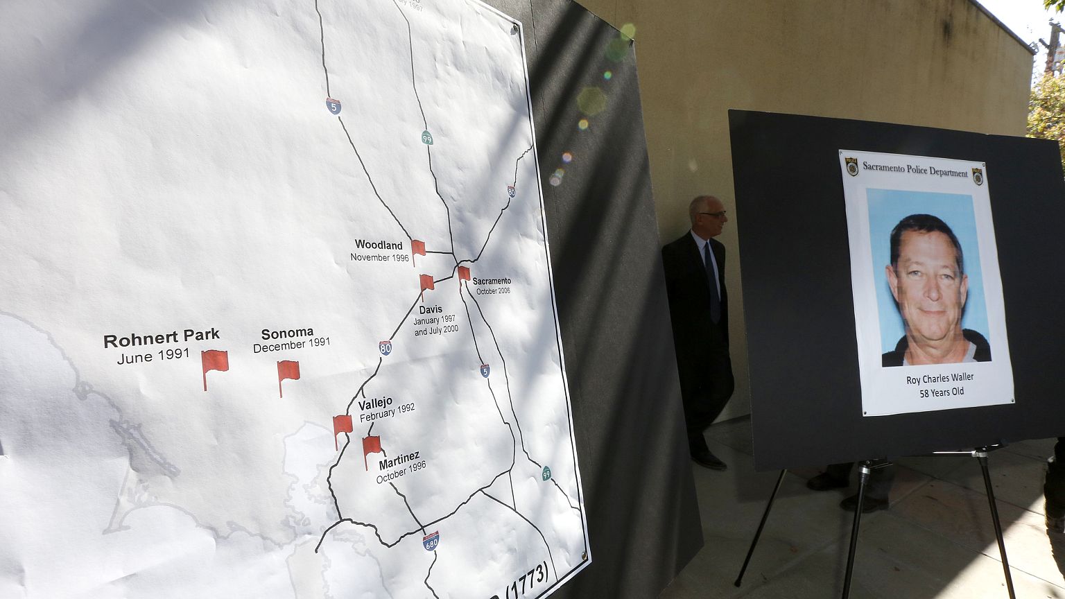 Image: A map marks where a series of rapes in Northern California occurred 