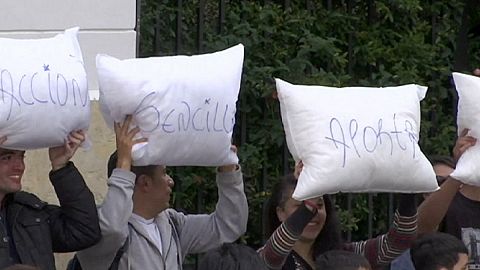 Pillow fight for peace