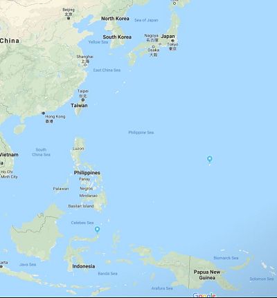 Aldi drifted 1,600 miles from Manado, Indonesia, to the U.S. territory of Guam.