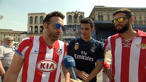 Milan envahie par les supporters du Real et de l'Atletico Milan envahie par les supporters du Real et de l'Atletico