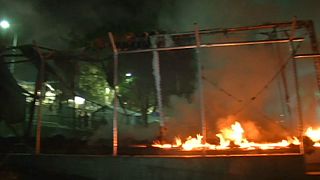Greek detention centre burns in riot between Afghans and Pakistanis