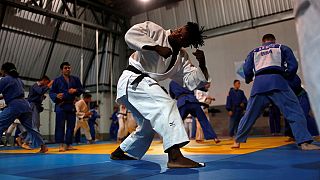 Refugee judoka,Popole Misenga prepares to compete in Rio Olympics