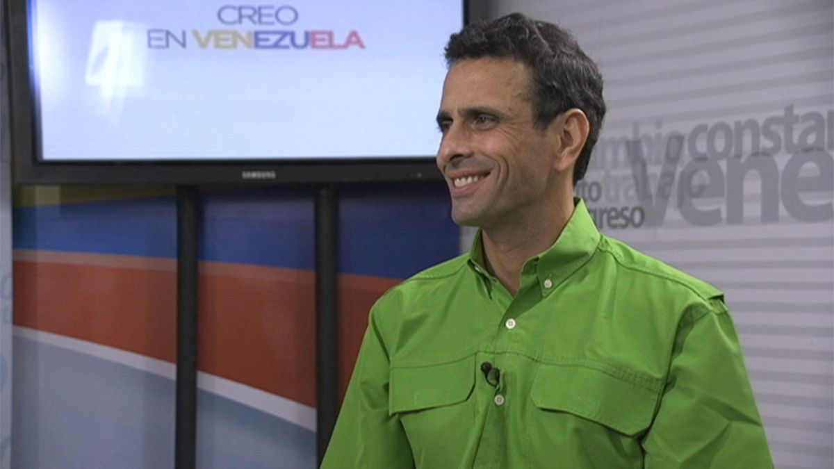Henrique Capriles, the leader of Venezuela's opposition, talks to Euronews