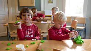 Image: Boys play the Laufasborg kindergarten