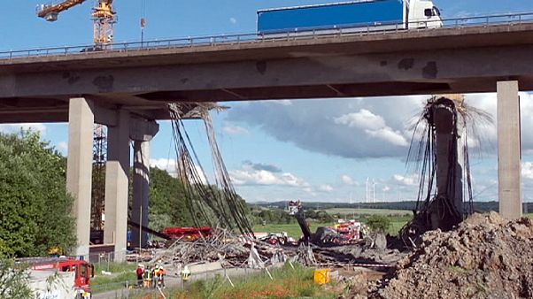 Leszakadt egy autópályahíd Németországban Leszakadt egy autópályahíd Németországban