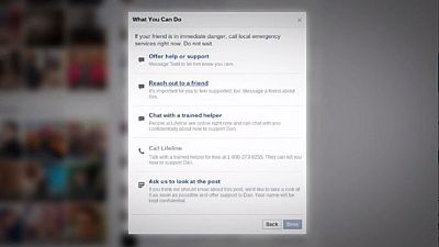 Facebook now helps you to 'privately support' a suicidal friend