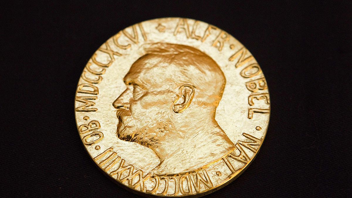 Image: The front of the Nobel medal awarded to the Nobel Peace Prize laurea
