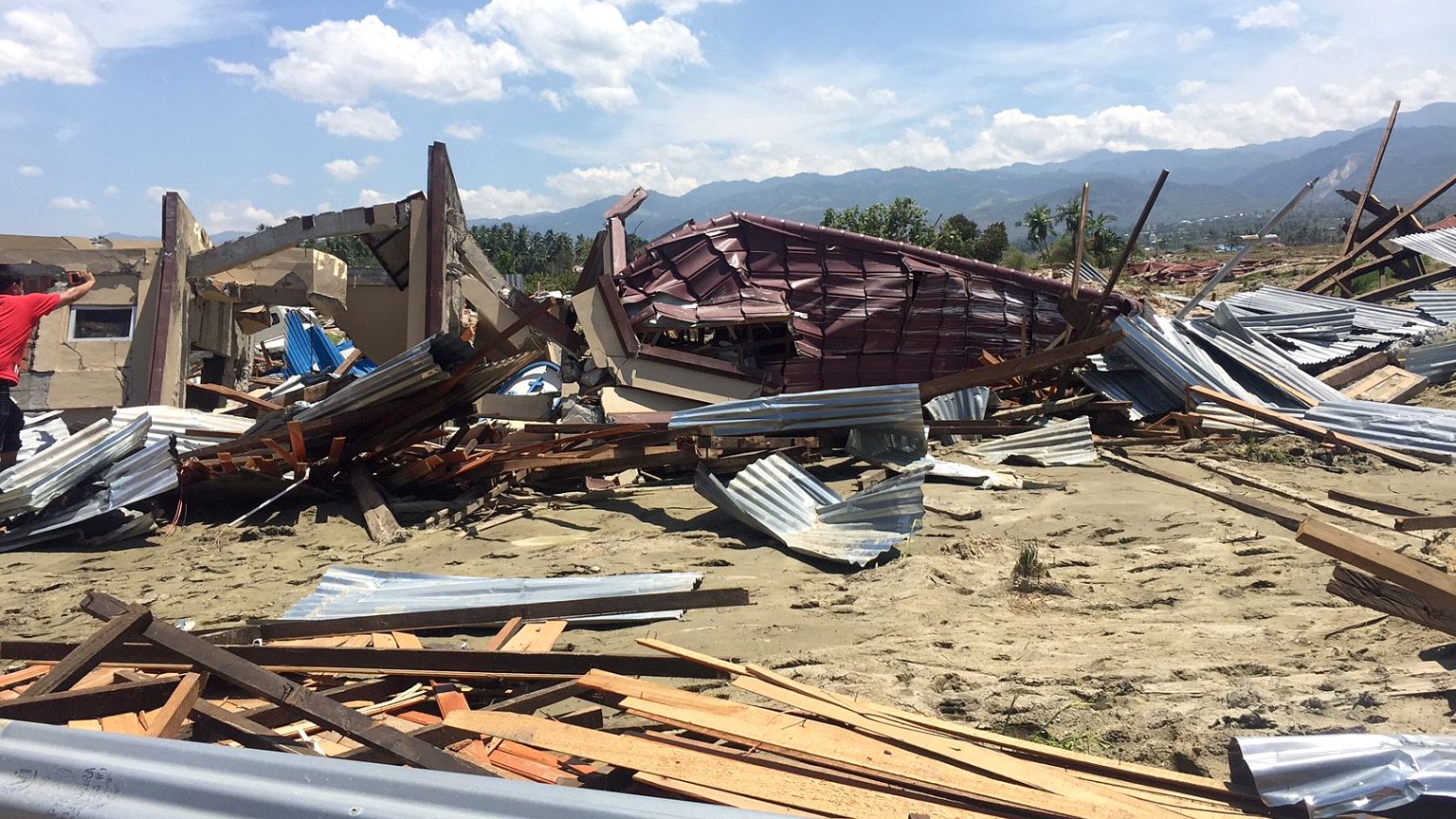 Remains of Jono Oge Protestant Church in Jono Ogoe, Indonesia on Oct. 6, 20