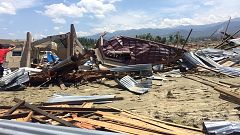Remains of Jono Oge Protestant Church in Jono Ogoe, Indonesia on Oct. 6, 20