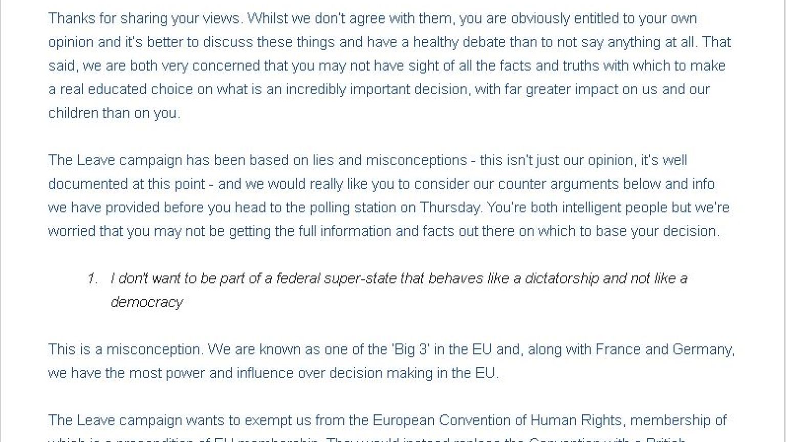 "Dear parents..." the full letter from two daughters urging their parents to vote 'remain'