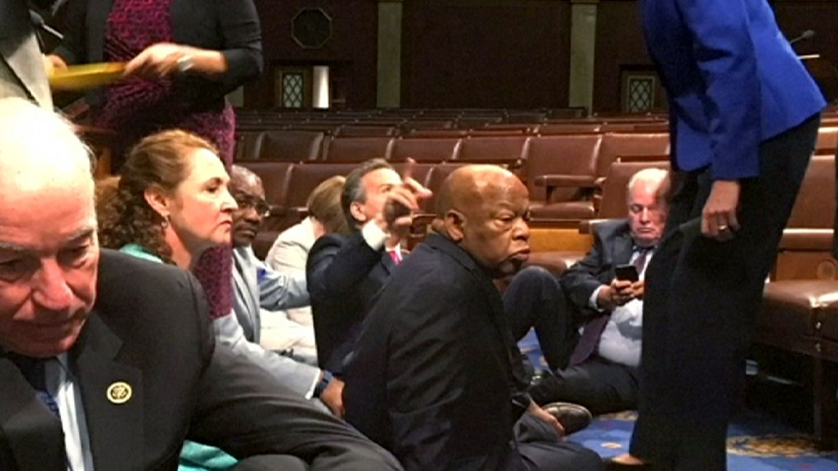 US Democrats stage Congress "sit-in" to demand tighter gun controls