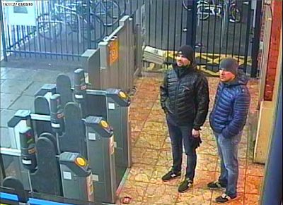 Alexander Petrov and Ruslan Boshirov at a Salisbury train station.