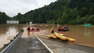 US National Guard help rescue effort in flood-hit West Virginia