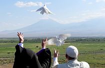 Pope Francis leaves Armenia