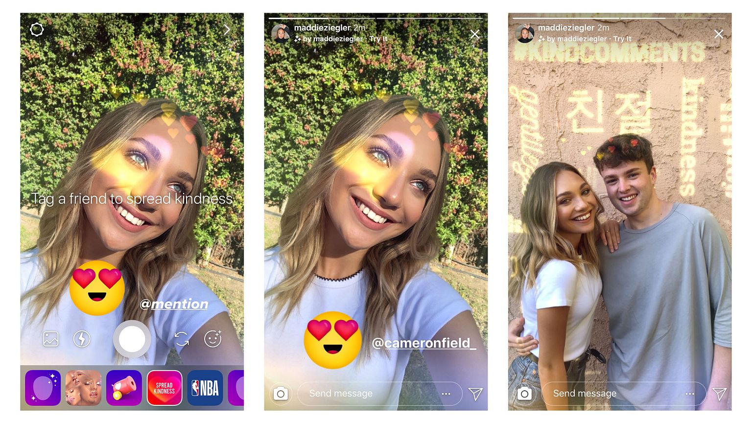 Image: Instagram's kindness camera effect
