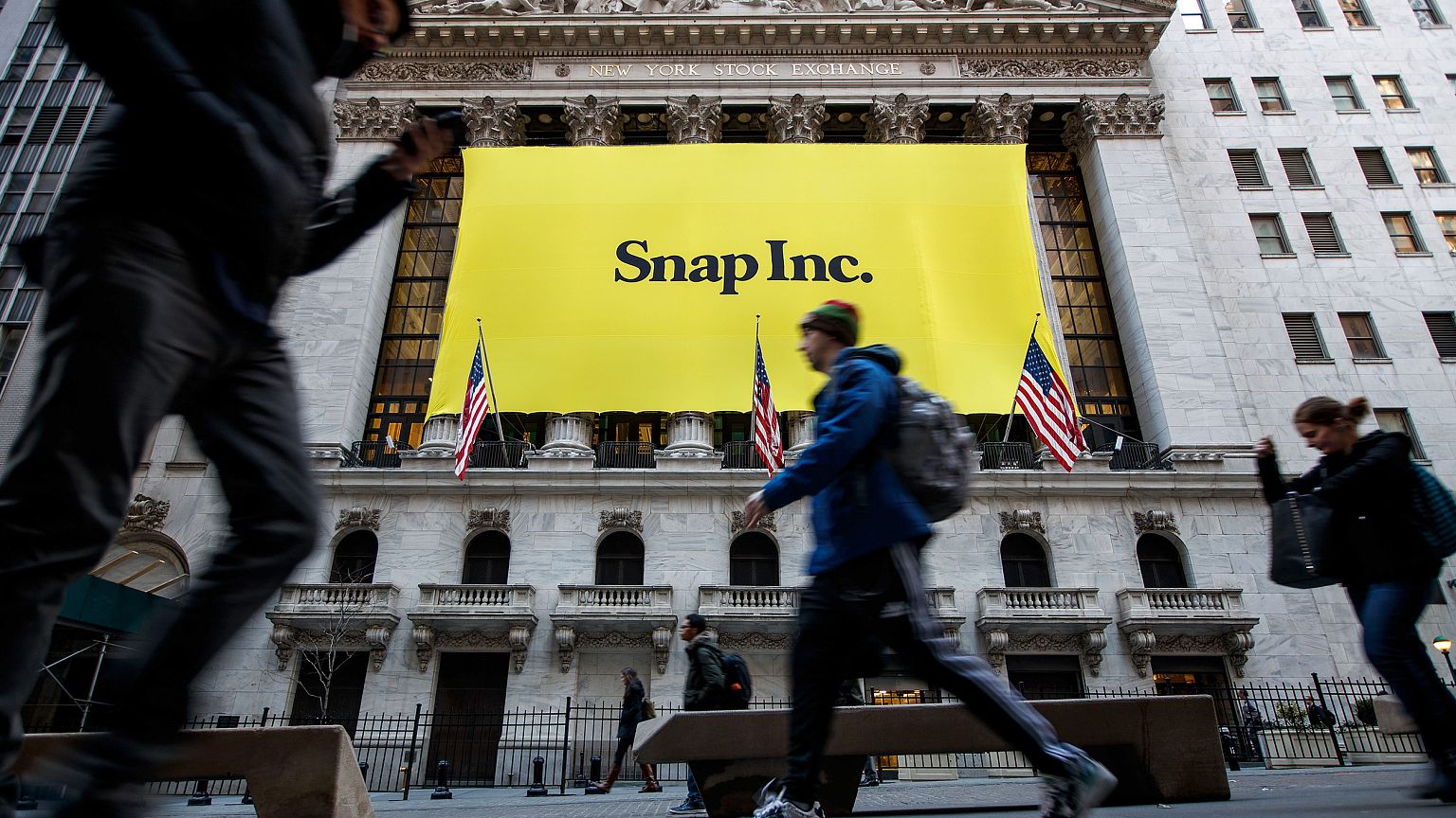 Image: Signage for Snap Inc., parent company of Snapchat