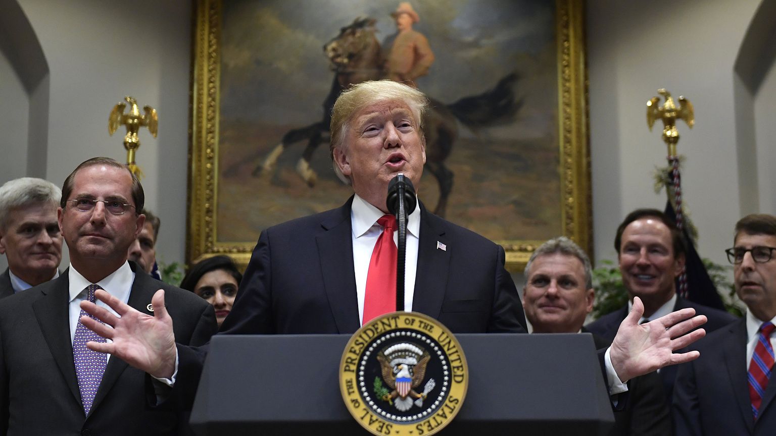 President Donald Trump speaks during the signing ceremony for "Patient Righ