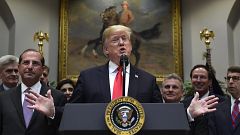 President Donald Trump speaks during the signing ceremony for "Patient Righ
