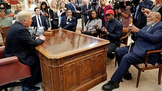 Image: U.S. President Trump meets with rapper West and NFL Hall of Famer Br