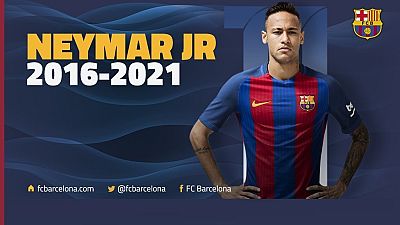 Neymar signs five-year contract extension with Barcelona