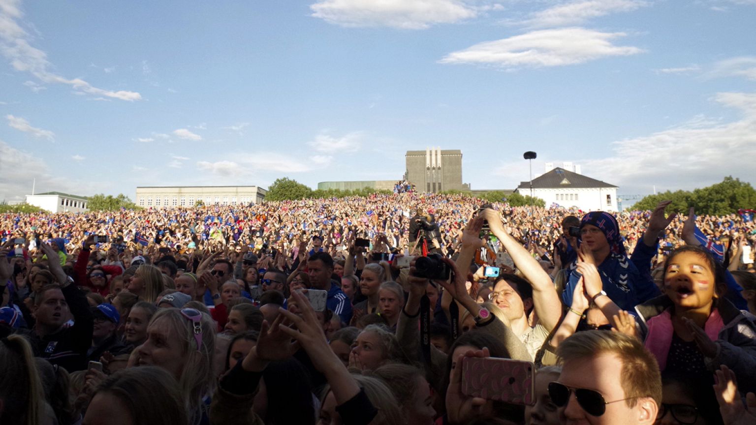 Clapping louder than the rest: Iceland's Euro 2016 team returns home