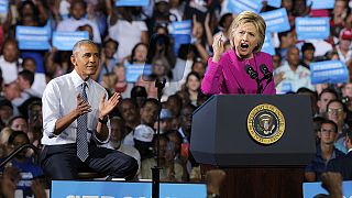 Obama and Clinton together for the first time on presidential campaign trail