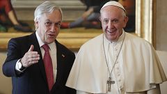 Chile's President Sebastian Pinera meets Pope Francis during a private audi
