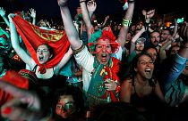La gioia portoghese nella fan zone di Lione
