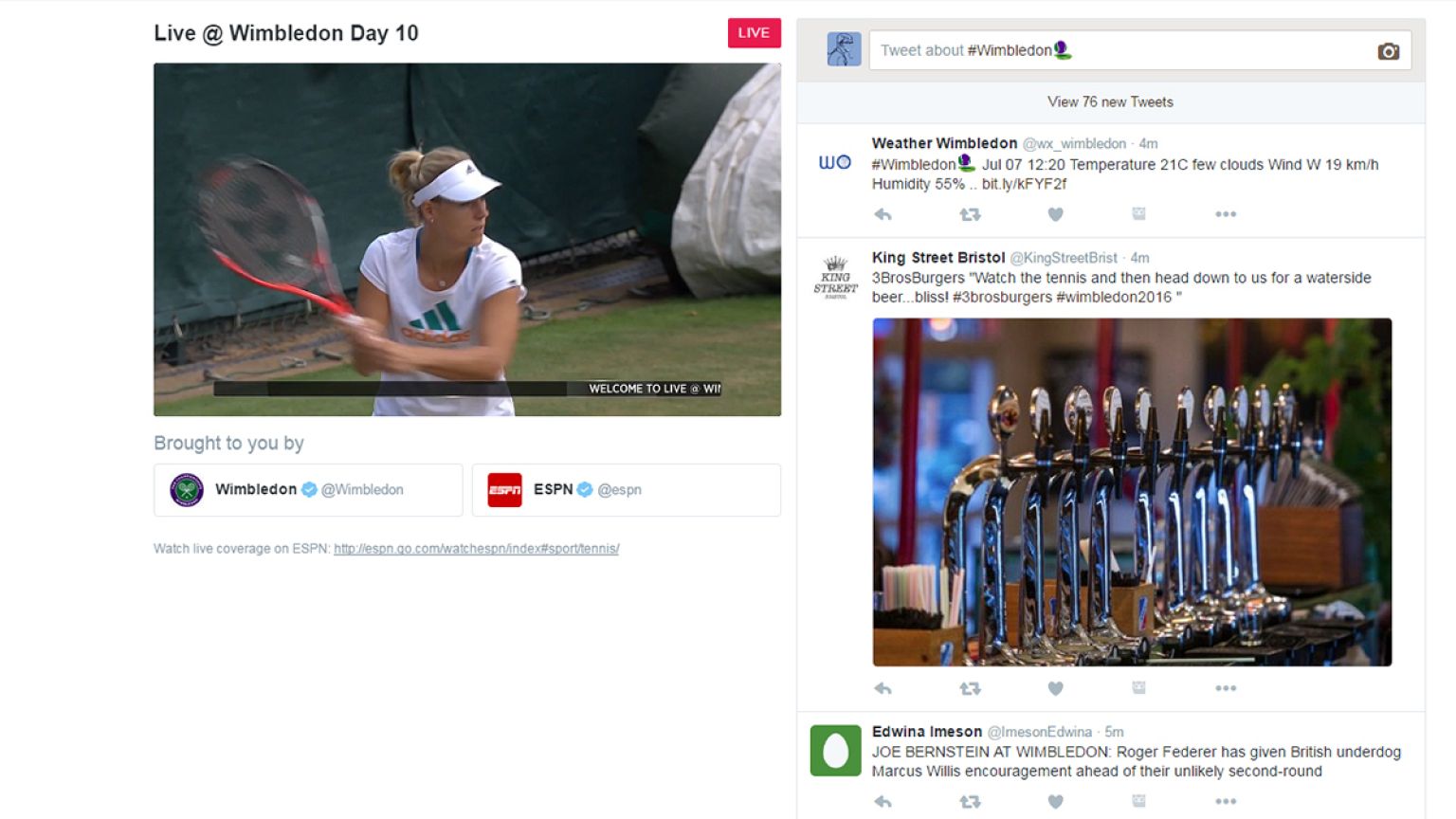 Twitter serves up tennis to attract traffic