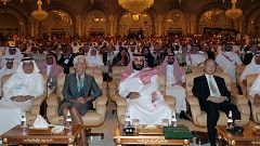 Prince Mohammed bin Salman, Masayoshi Son, Christine Lagarde and Ibrahim Ab