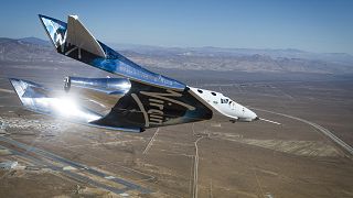 VSS Unity gliding home after activating the feather re-entry system for the