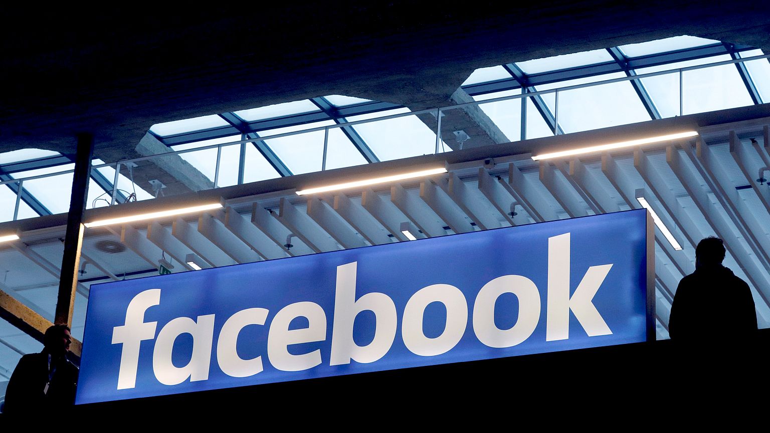 Image: FILE PHOTO: Facebook logo is seen  at a start-up companies gathering