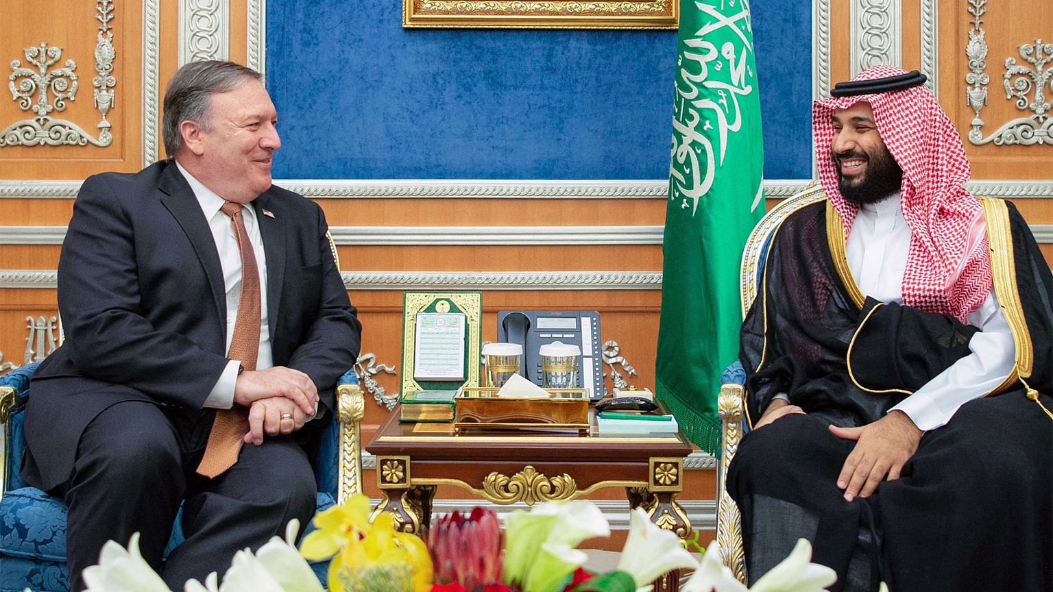 Image: Secretary of State Mike Pompeo meeting with Saudi Crown Prince Moham