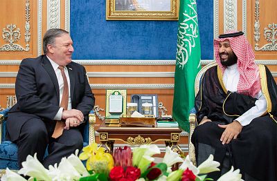 Secretary of State Mike Pompeo meeting with Saudi Crown Prince Mohammed bin Salman on Tuesday. 
